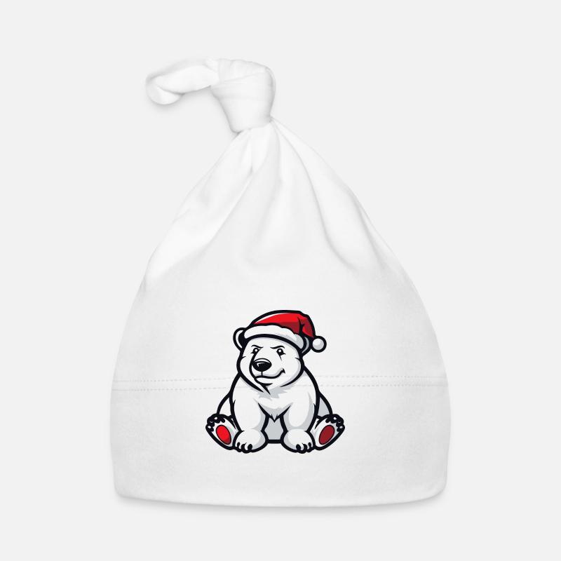 Polar Bear Christmas Organic Baby Cap