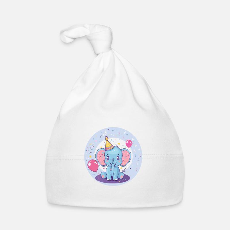 Bande dessinée d’anniversaire d’éléphant Bonnet bio Bébé