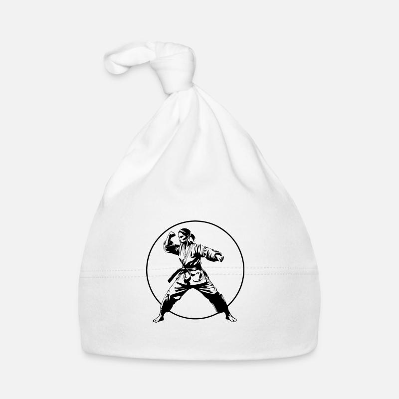 Karate Silhouette Organic Baby Cap