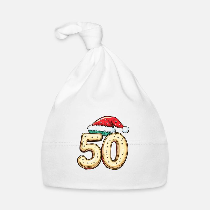 50 Number Christmas Organic Baby Cap