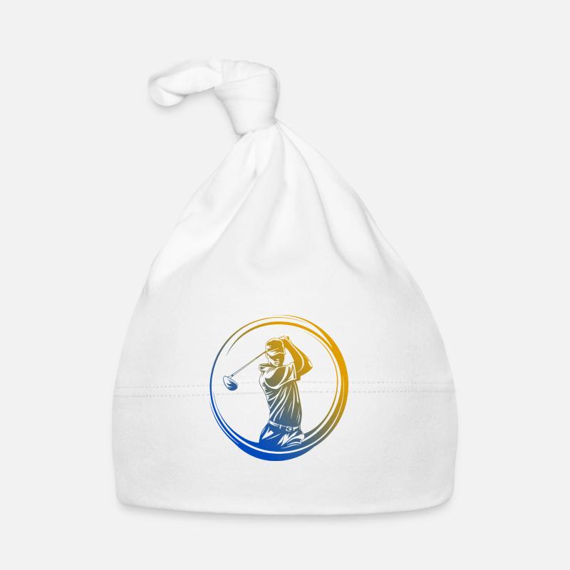 Golfer Silhouette Bunt Baby Bio-Mütze