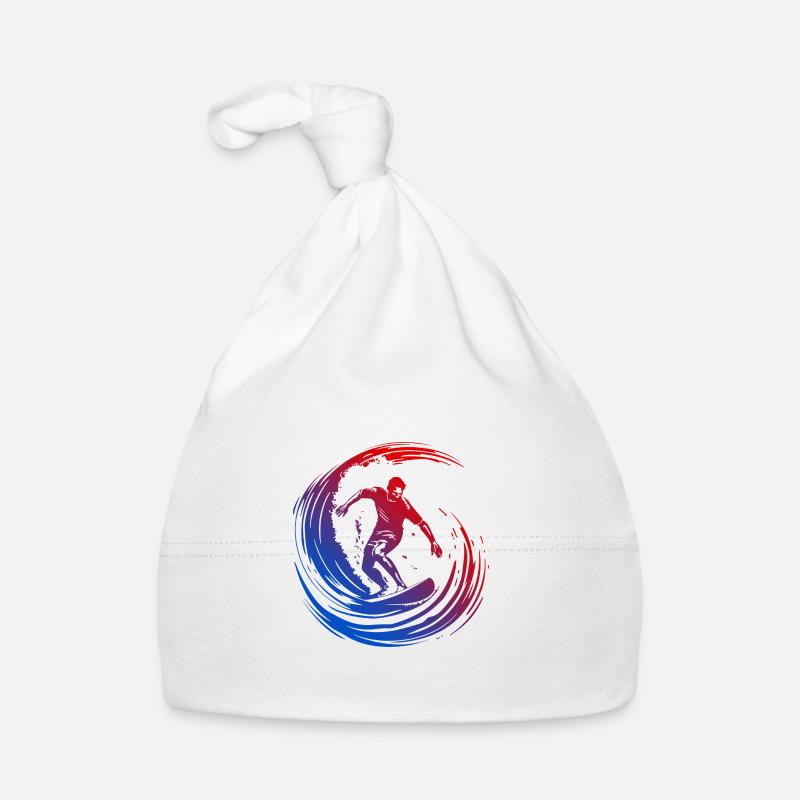 Silhouette de surfeur coloré Bonnet bio Bébé