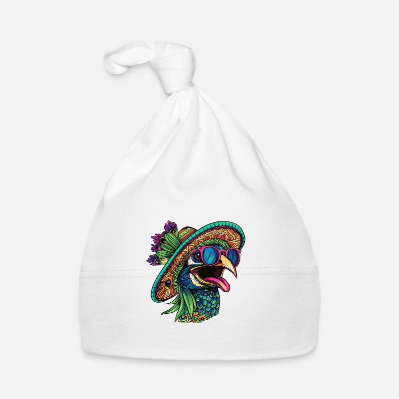 Peacock Bird Comic Funny Sombrero Organic Baby Cap