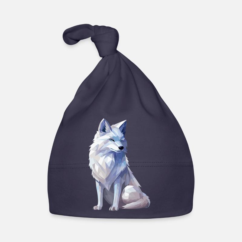 Polarfuchs im Polygon Stil Baby Bio-Mütze