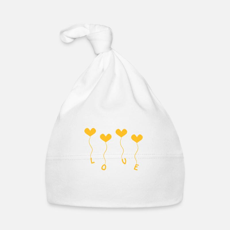 Amour (4) - Bonnet bio Bébé - blanc