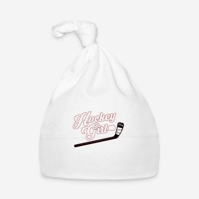 Fille de hockey - Bonnet bio Bébé - blanc