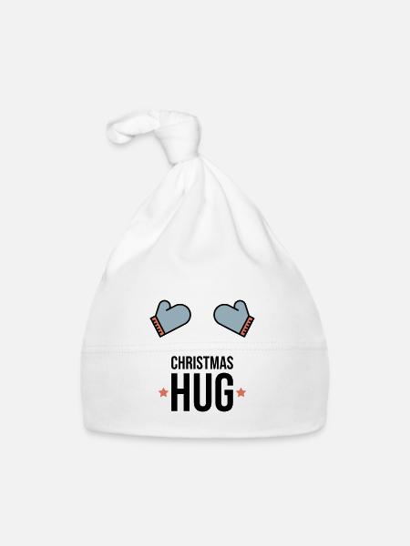 Noël Hug Gants d’hiver Cadeau - Bonnet bio Bébé - blanc - Devant