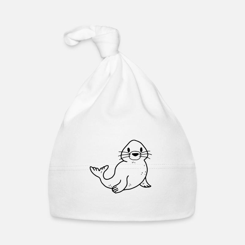 Seelöwe Robbe Seehund Baby Bio-Mütze