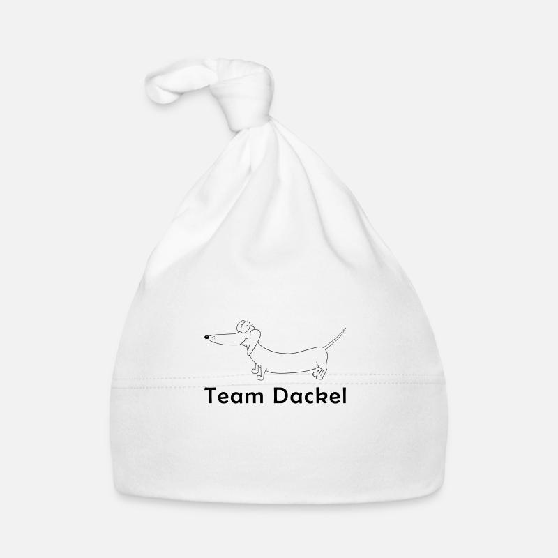 Team Dackel Umriss Dackel Vektor - Baby Bio-Mütze - Weiß