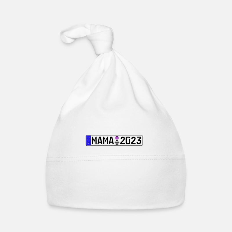 Mama 2023 Mutter werden Nummernschild Baby Bio-Mütze