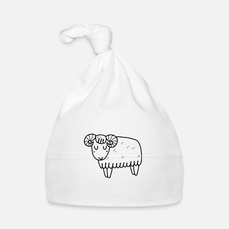 Schaf Islandschaf Widder Mufflon Schafbock Baby Bio-Mütze