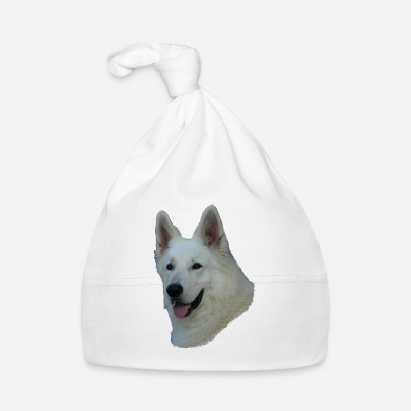 White German Shepherd head Organic Baby Cap