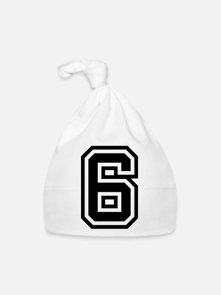 6 Symbole numérique - Bonnet bio Bébé - blanc - Devant
