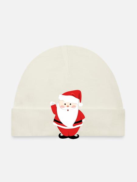 Père Noël Joyeux Noël Coeur T-Shirt d’amour - Bonnet bio Bébé - blanc - Devant