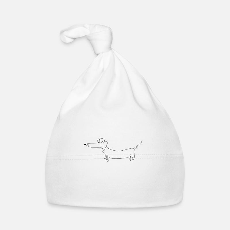 Kleiner süßer Dackel Kontur Baby Bio-Mütze