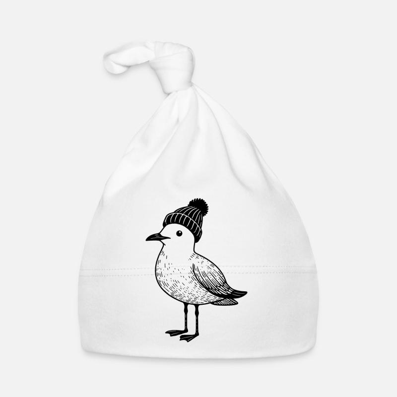 North Sea Harbor Moin Seagull Bonnet Bonnet Noir Blanc Bonnet bio Bébé