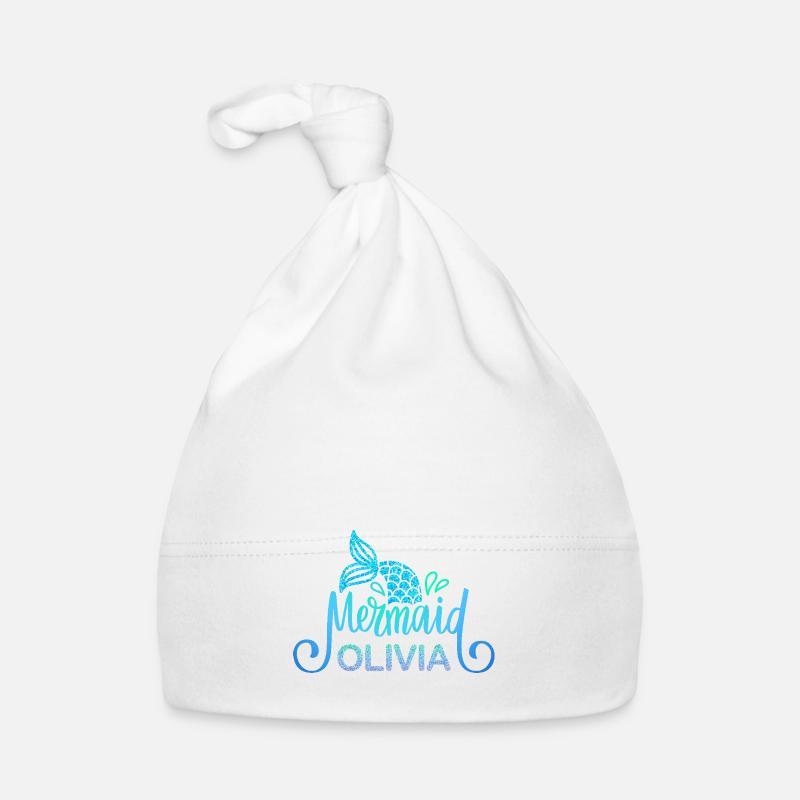Chemise prénom Olivia avec sirène Bonnet bio Bébé