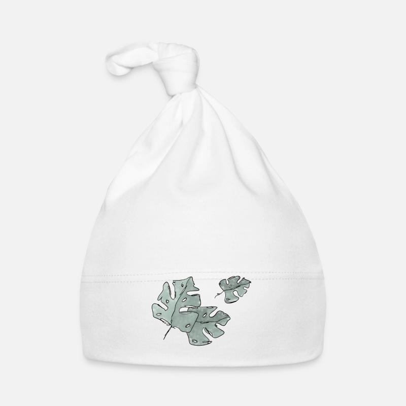 3 feuilles de vert mat marbré Bonnet bio Bébé