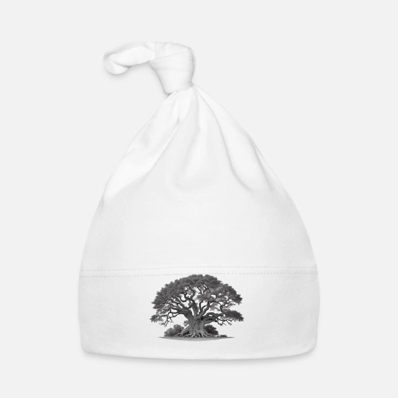 Old tree oak with roots and many branches Organic Baby Cap