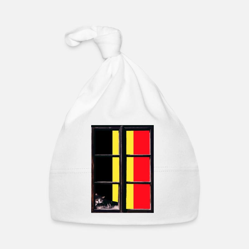 Drapeau belge vintage Drapeau belge look vieilli Bonnet bio Bébé