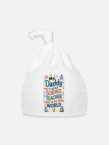 Mon père est le meilleur professeur de sciences - Bonnet bio Bébé - blanc - Devant