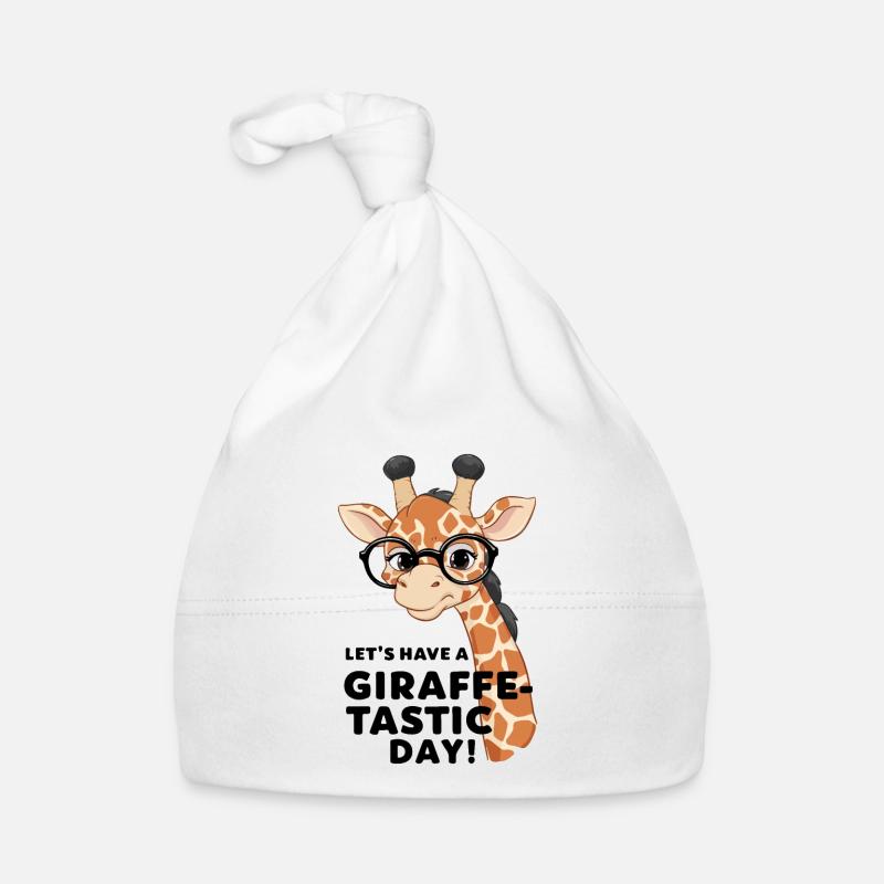 Let’s have a fantastic day - Funny giraffe Organic Baby Cap