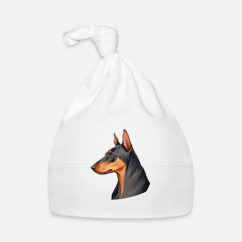 Dobermann - Baby Bio-Mütze - Weiß