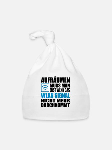 aufräumen chaot wlan - Baby Bio-Mütze - Weiß - Vorne