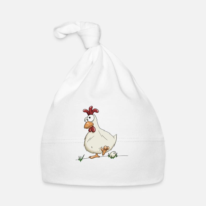 crazy chicken with egg farmer farmer gift Organic Baby Cap