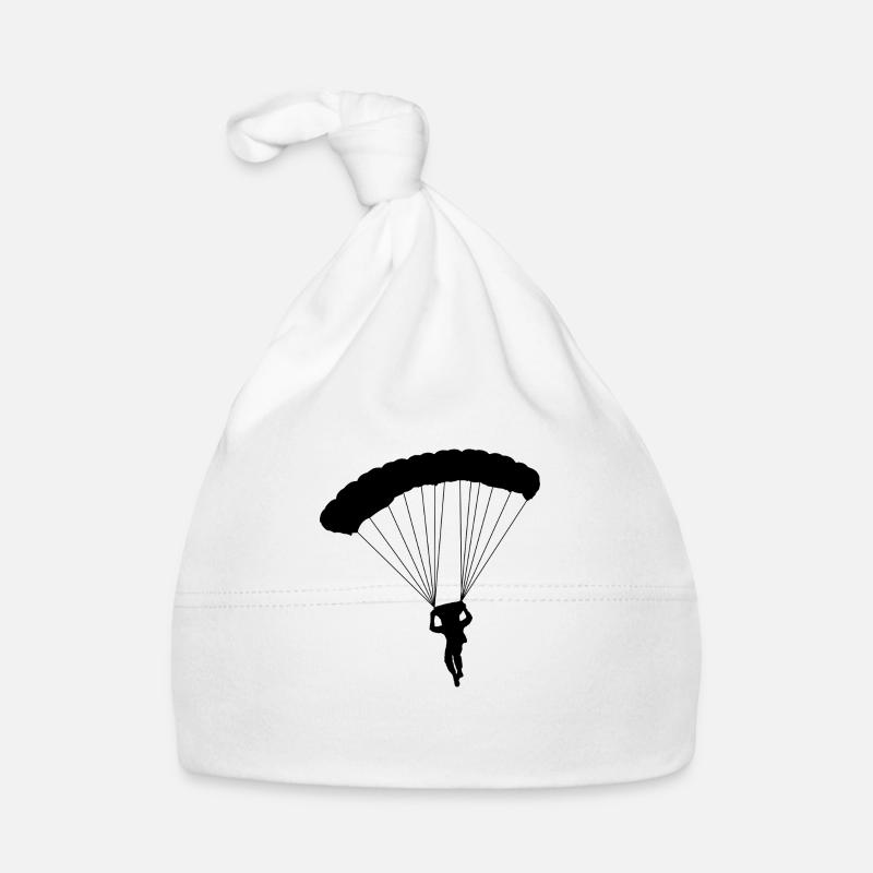 parachute skydiving parachuting skydiver Organic Baby Cap