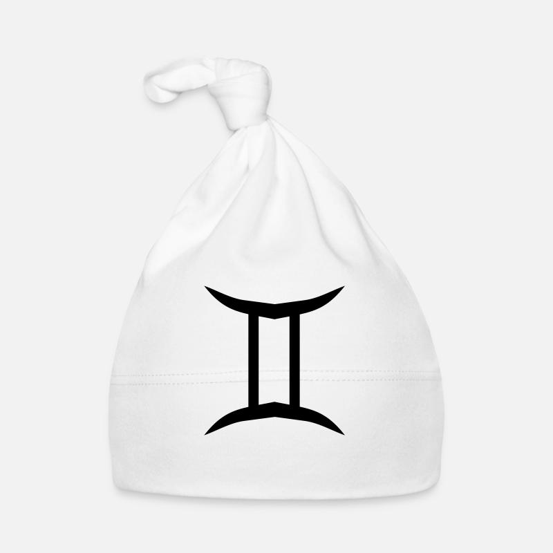 Glyphe Zwillinge Sternzeichen Symbol Baby Bio-Mütze