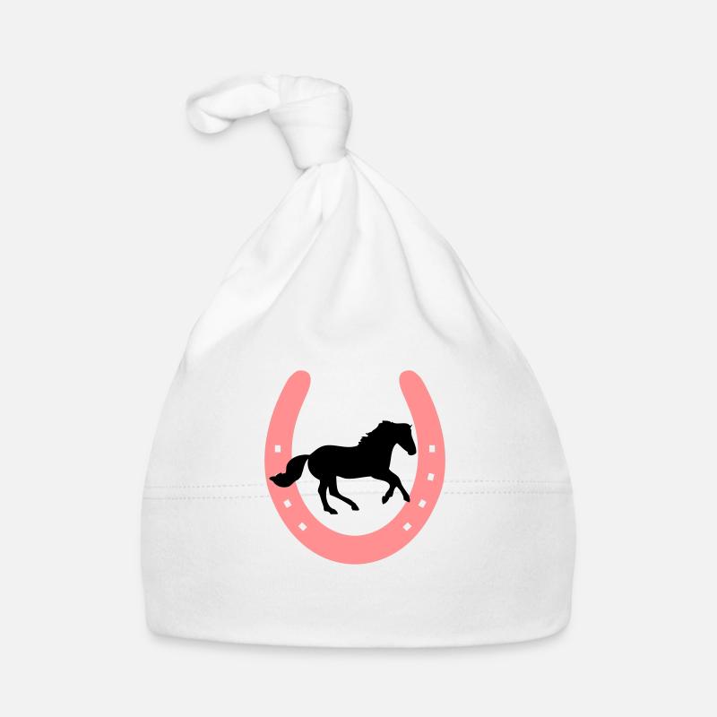 Fer à cheval avec cheval au galop Bonnet bio Bébé