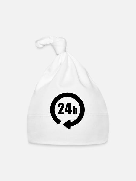 24_h__f1 - Bonnet bio Bébé - blanc - Devant