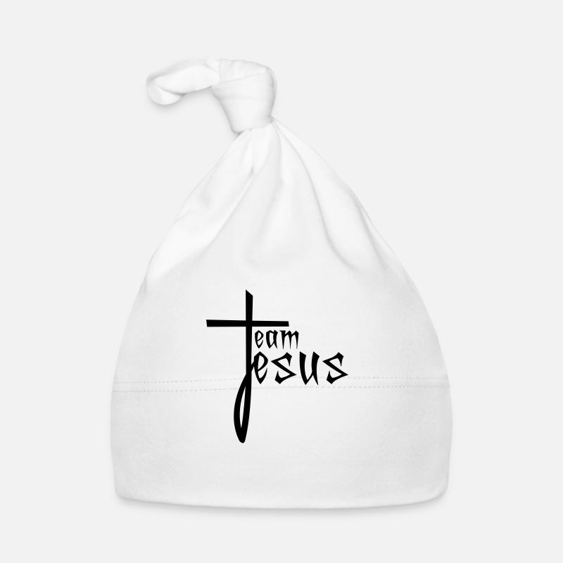 équipe équipage amis jésus croix christ christ cath - Bonnet bio Bébé - blanc