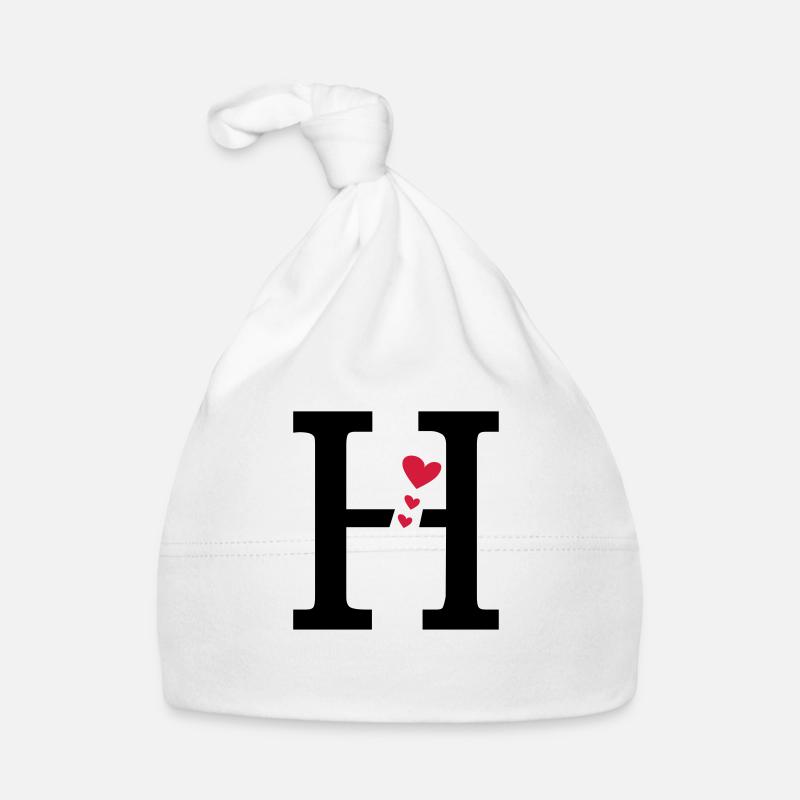 Großbuchstabe H mit Herzen Baby Bio-Mütze