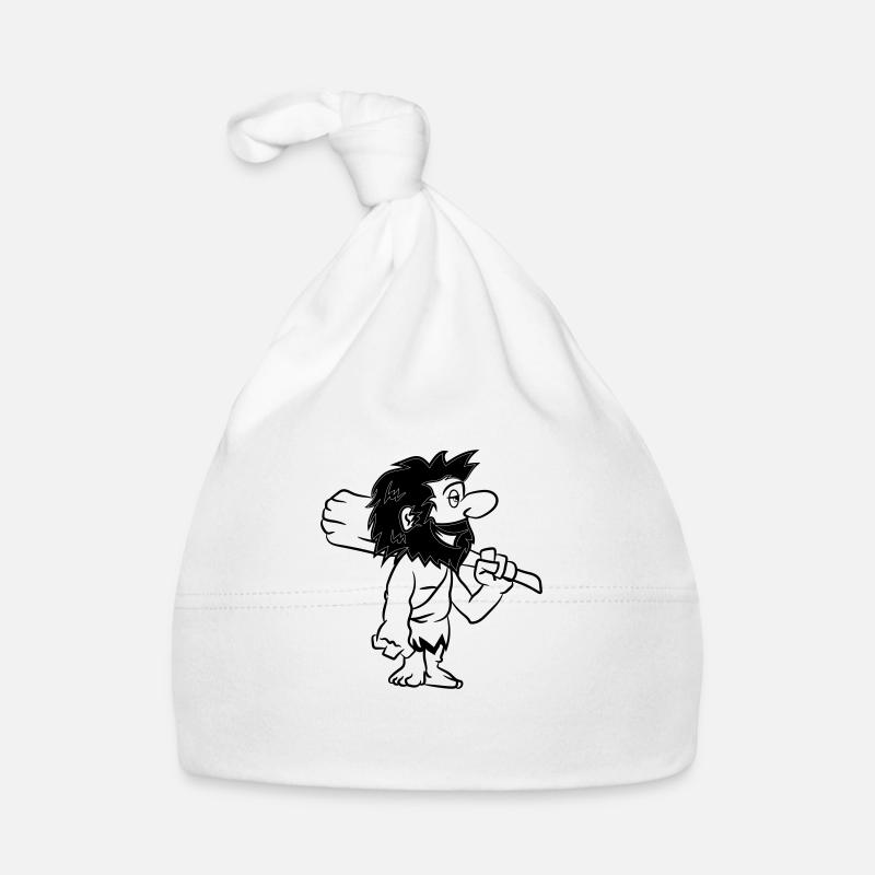 Steinzeitmensch witzig comic Baby Bio-Mütze