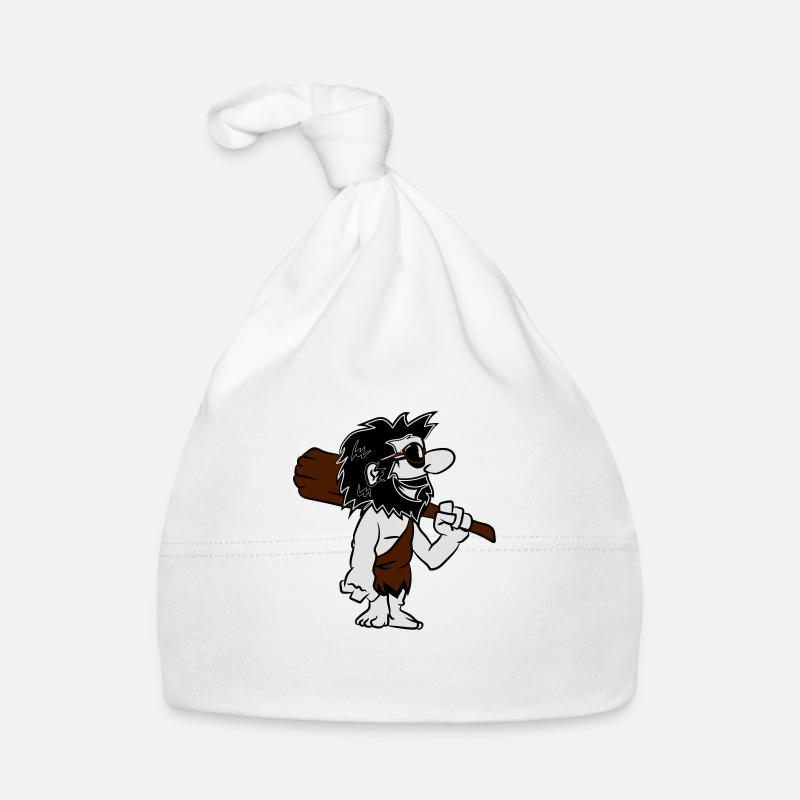 Caveman funny comic sunglasses Organic Baby Cap