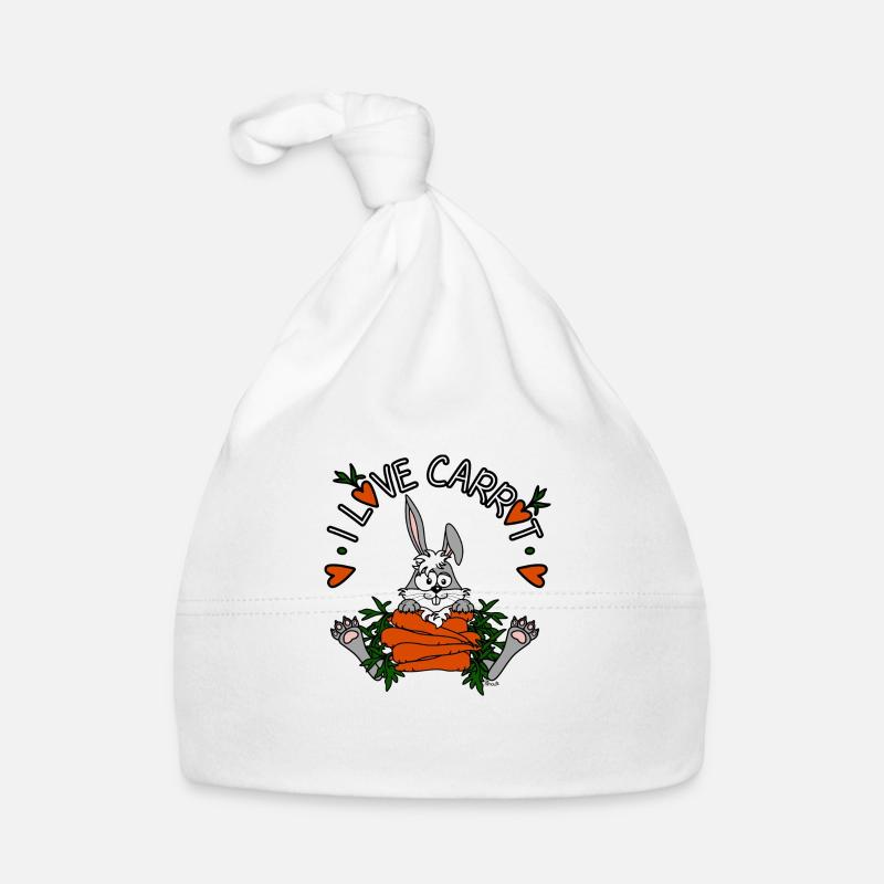 Lapin, Rabbit Humour Vegetarien Vegan Vegetalien - Bonnet bio Bébé - blanc