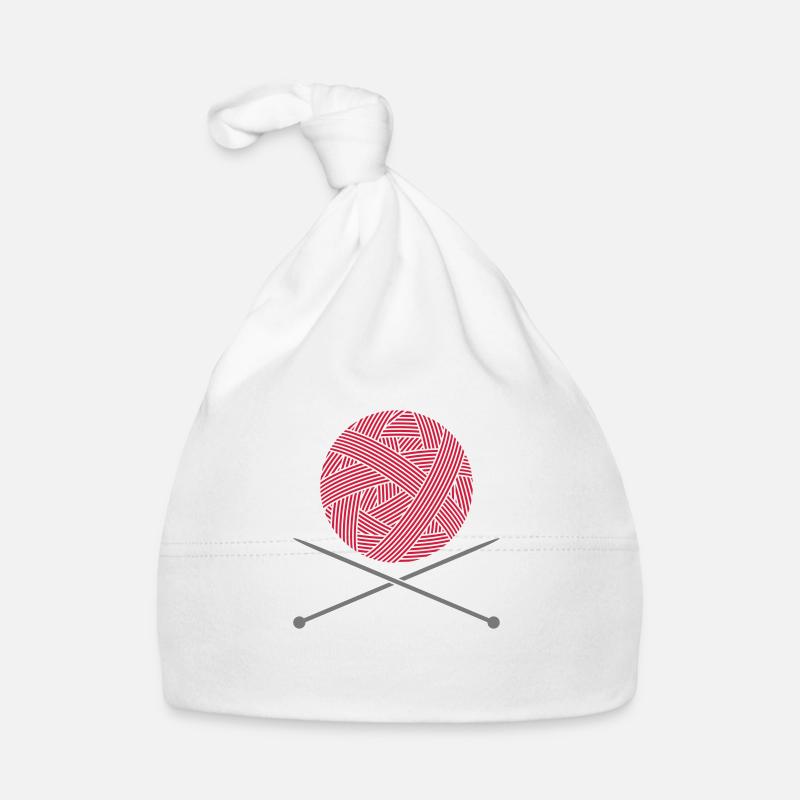 Knitting needle wool logo Organic Baby Cap