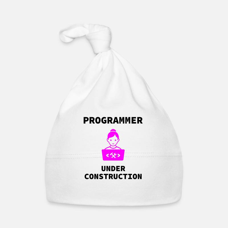 Girl Programmer Under Construction, Dev Girl - Baby Bio-Mütze - Weiß