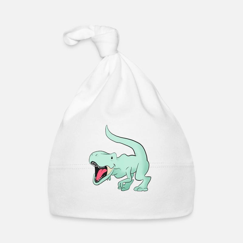 cute mint green t rex dinosaur Organic Baby Cap
