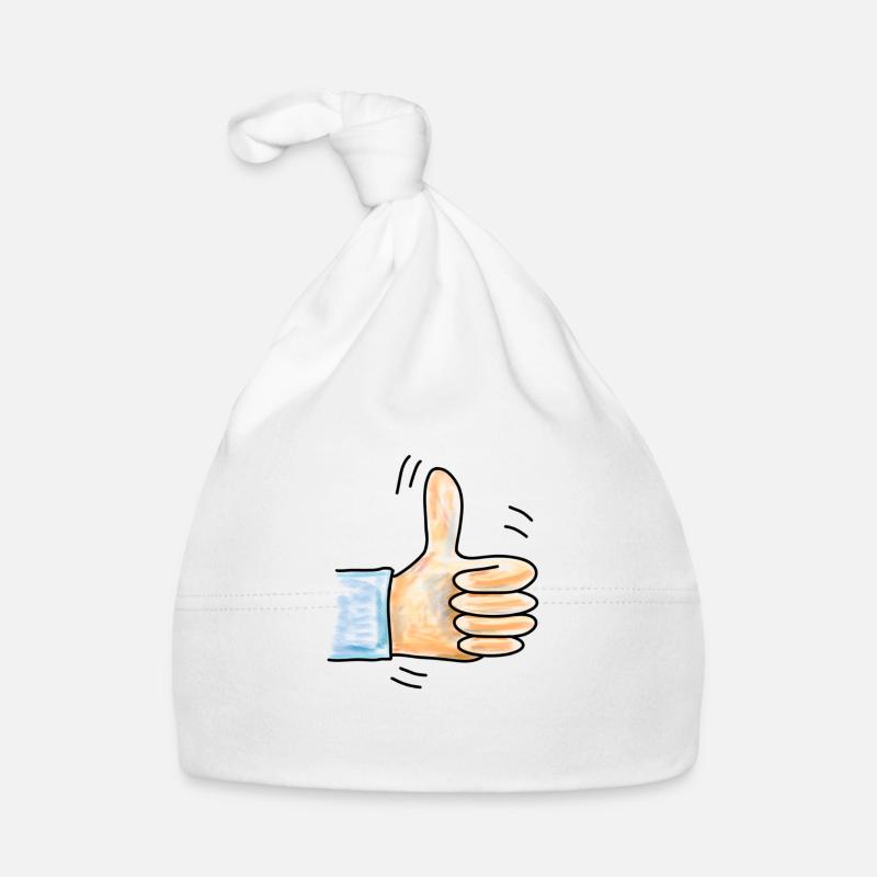 Pouces en l’air - Bonnet bio Bébé - blanc