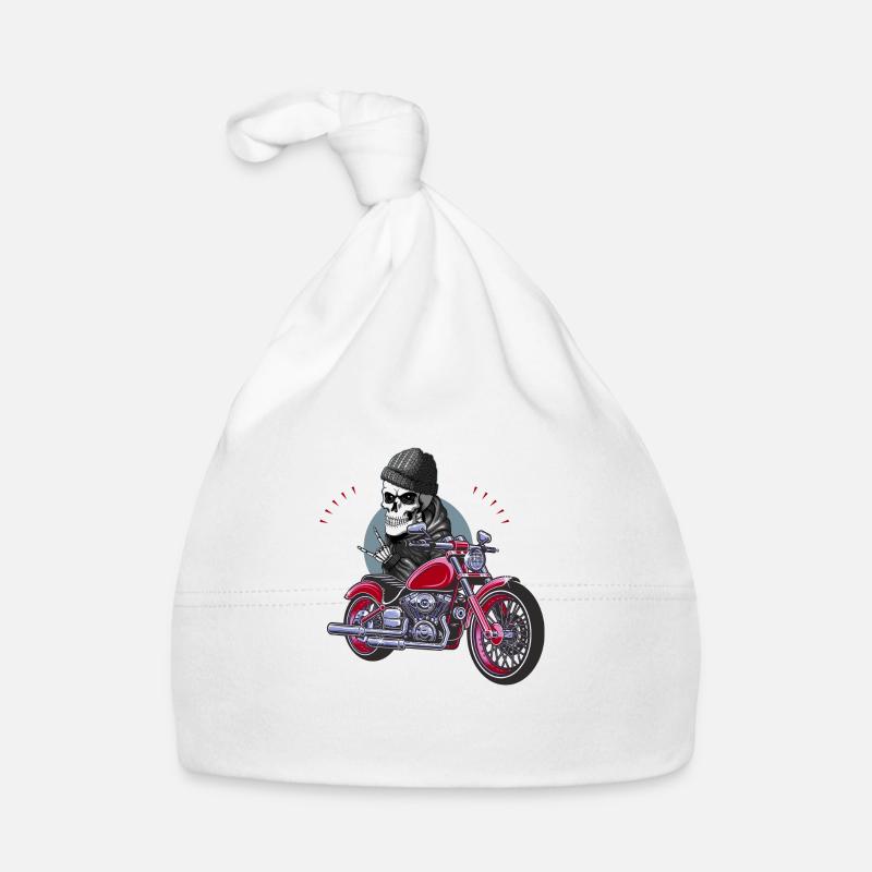 Skull, Rock n Roll and Motorcycle Organic Baby Cap
