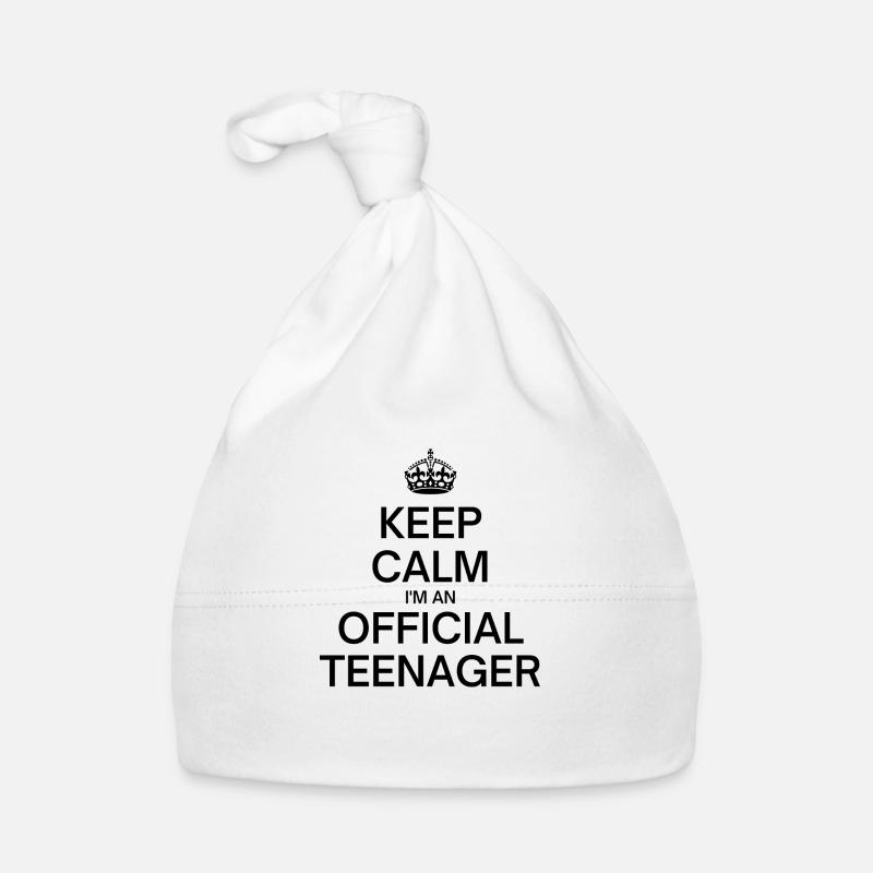 Keep Calm Ik ben een officiële tiener Bio-muts voor baby's