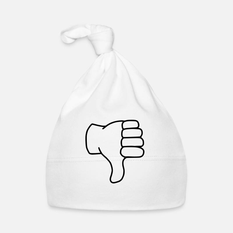 Emoji pouces vers le bas esquisse noir Bonnet bio Bébé