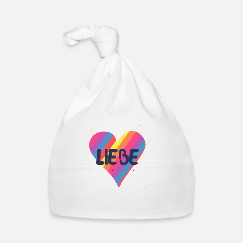 Liebe - Baby Bio-Mütze - Weiß