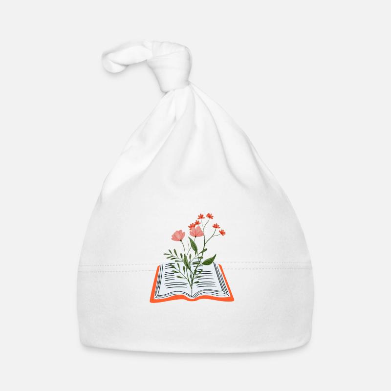 Flowers Growing From Book Organic Baby Cap