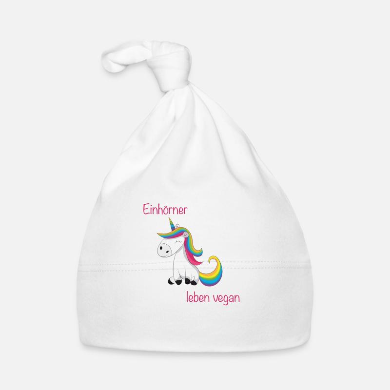 Einhörner leben vegan Baby Bio-Mütze
