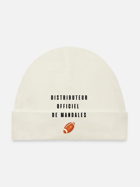 Distributeur officiel de mandales t-shirt rugby - Bonnet bio Bébé - blanc - Devant
