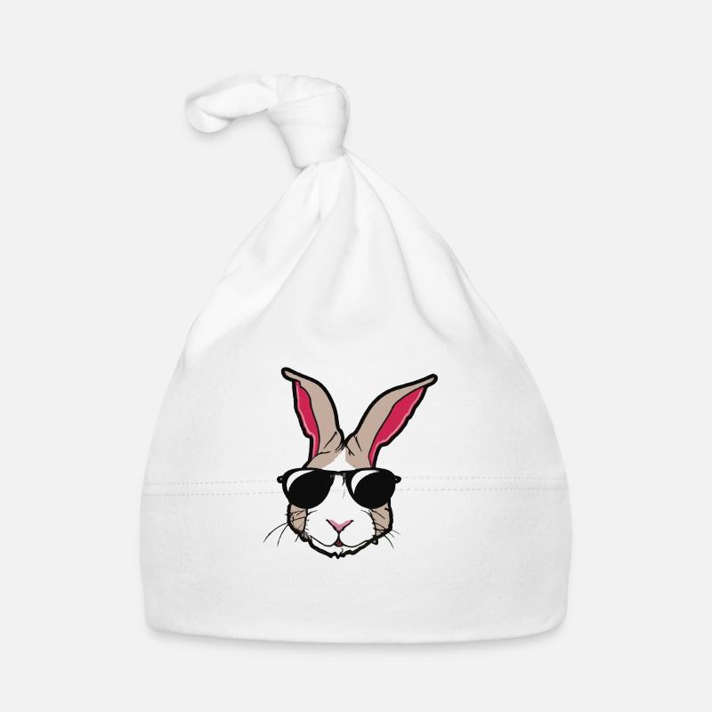 Rabbit with sunglasses Rabbit's head Gift idea Organic Baby Cap